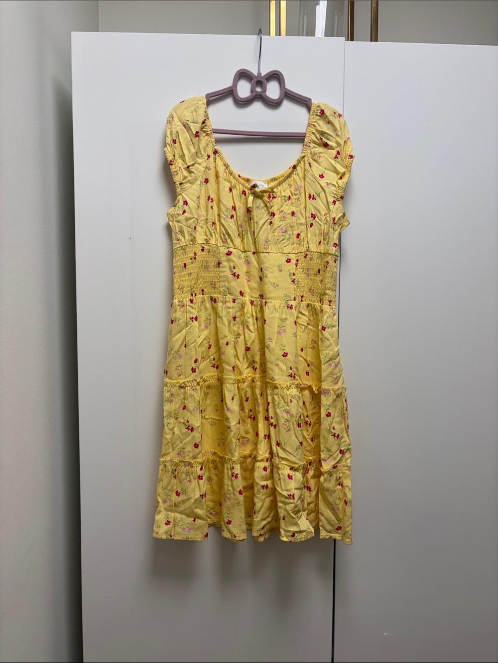 The Children's Place Yellow Dress with Red Floral Print